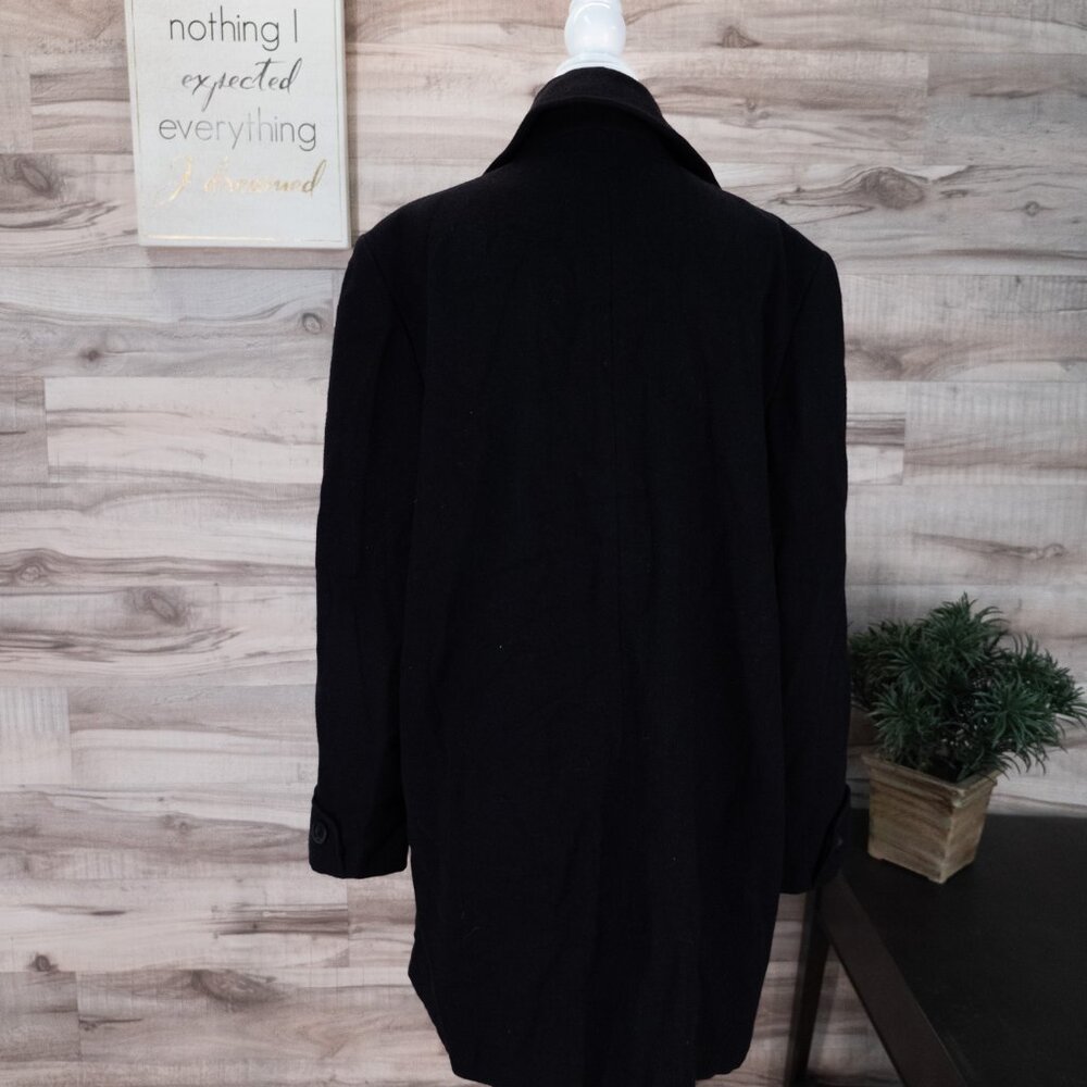Donnybrook Coat Womens Black Wool Blend Peacoat Double Breasted - Picture 4 of 5